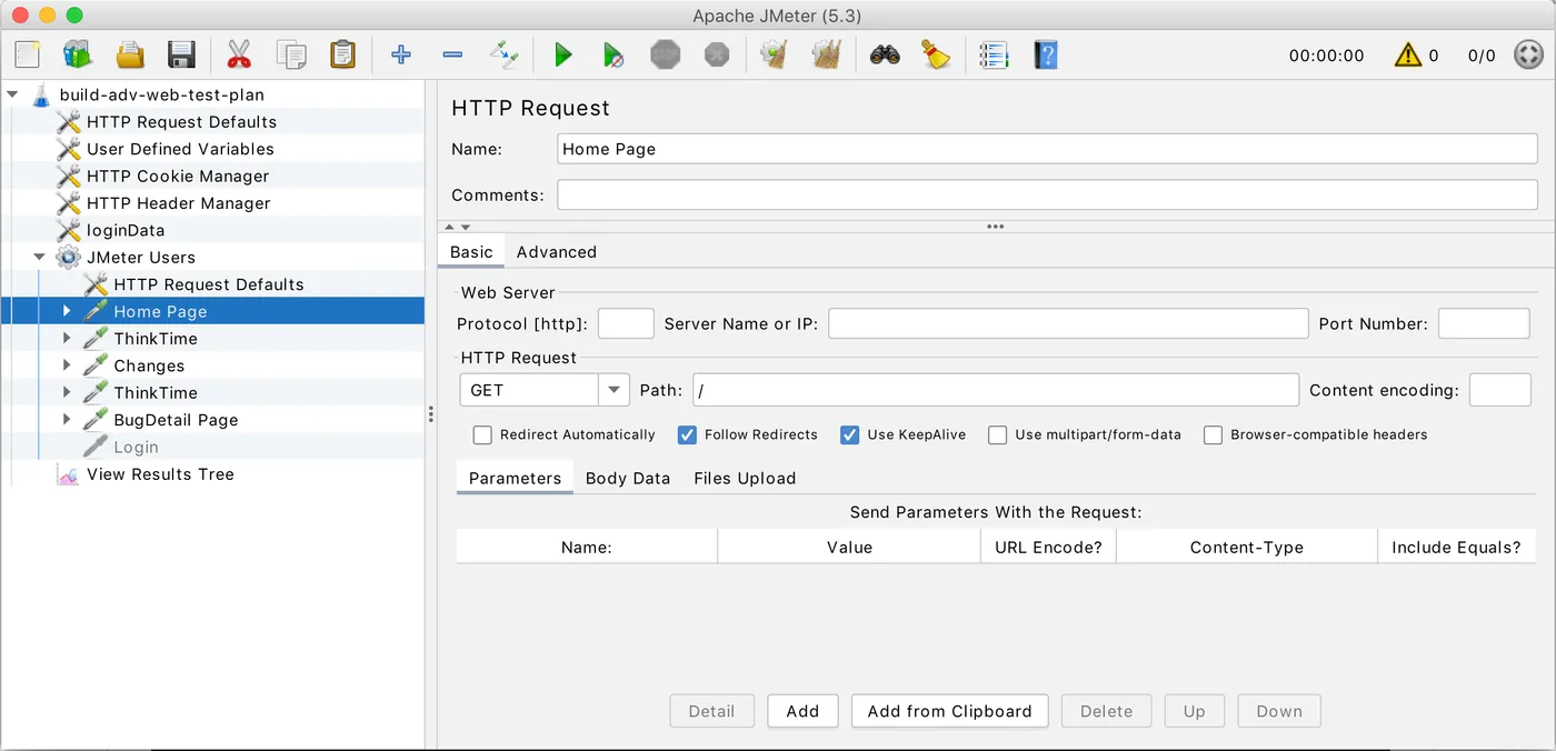 Image of the Apache JMeter UI