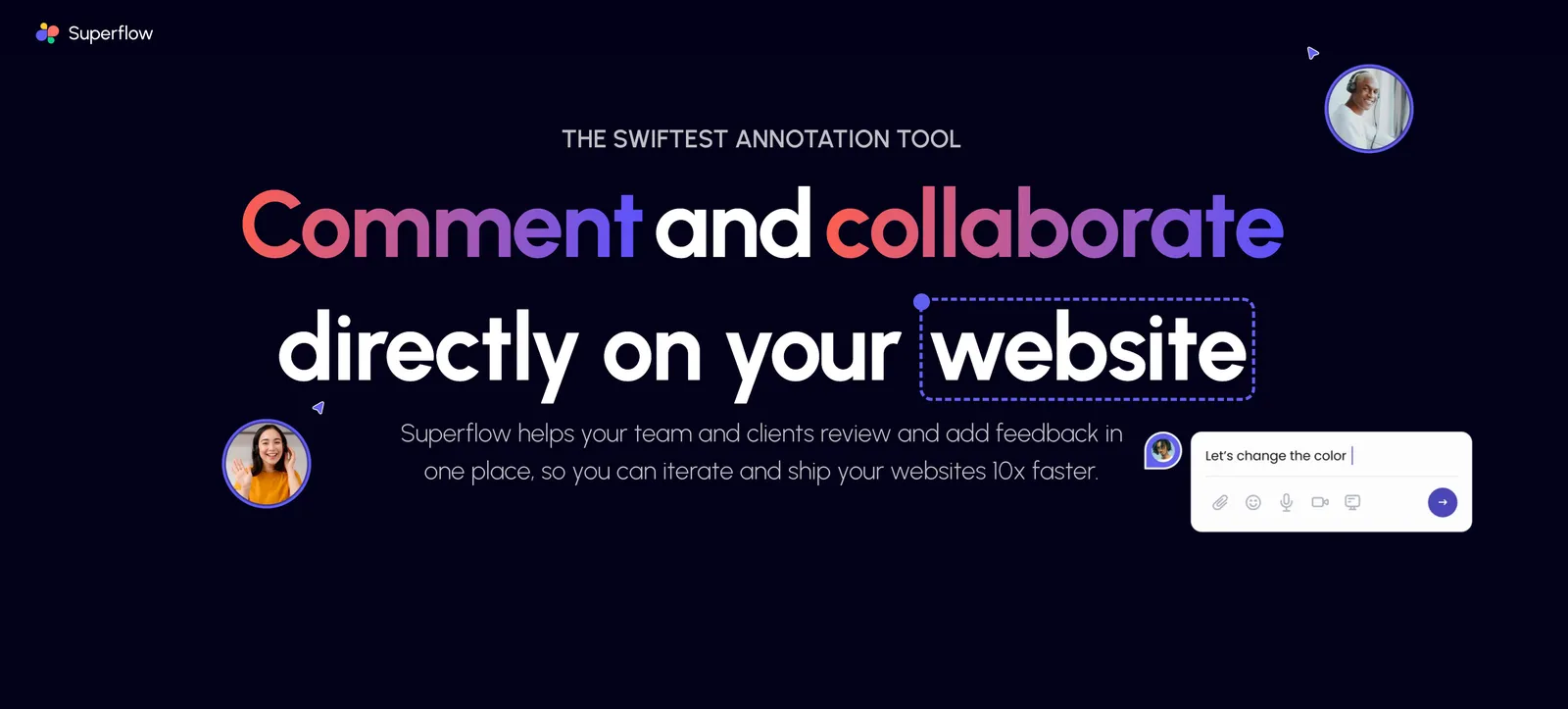 Superflow website header